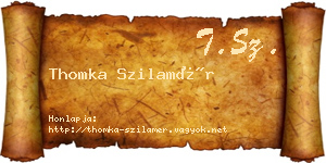 Thomka Szilamér névjegykártya
